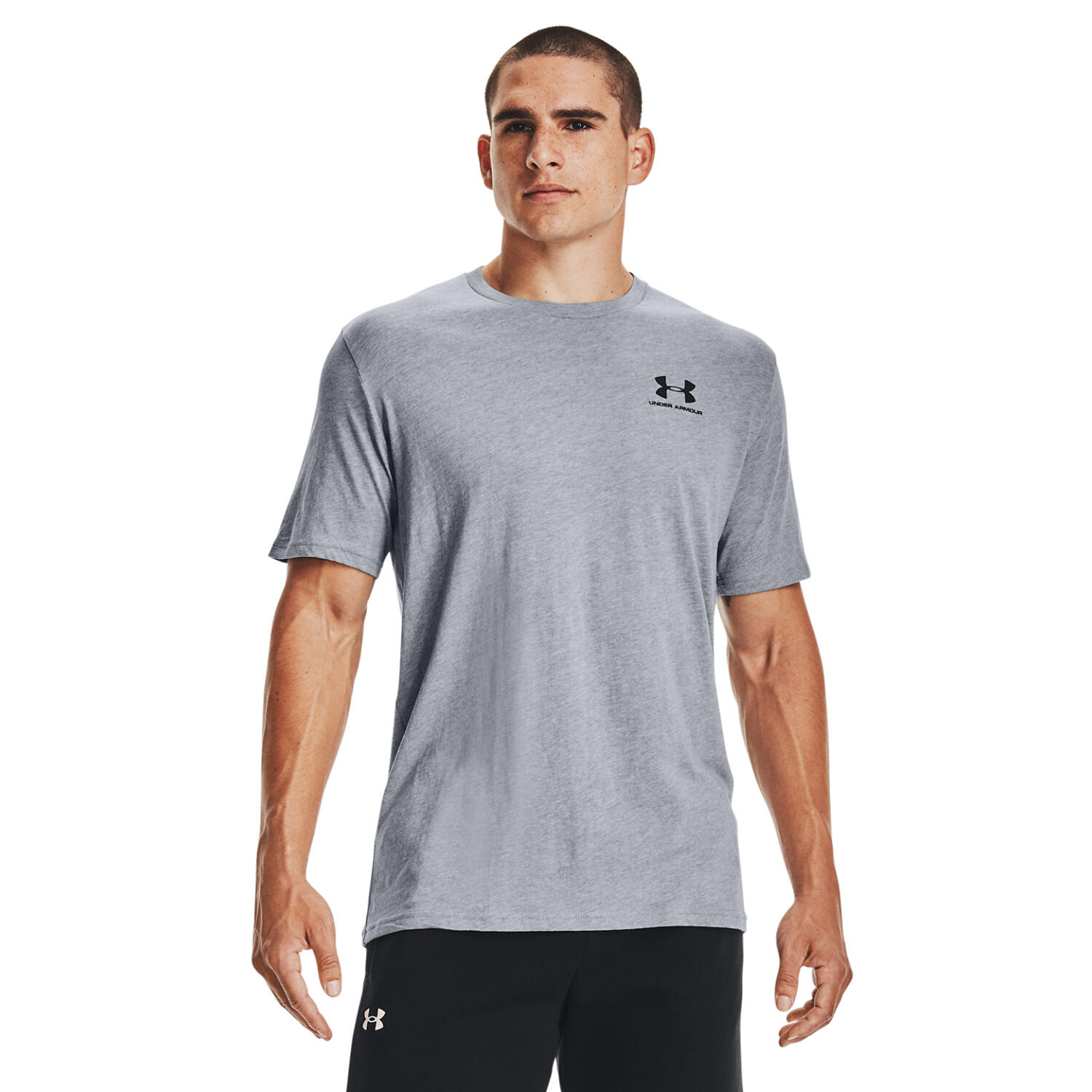 Mens Sportstyle ShortSleeved TShirt (Light Steel Heather/Black) 4/4