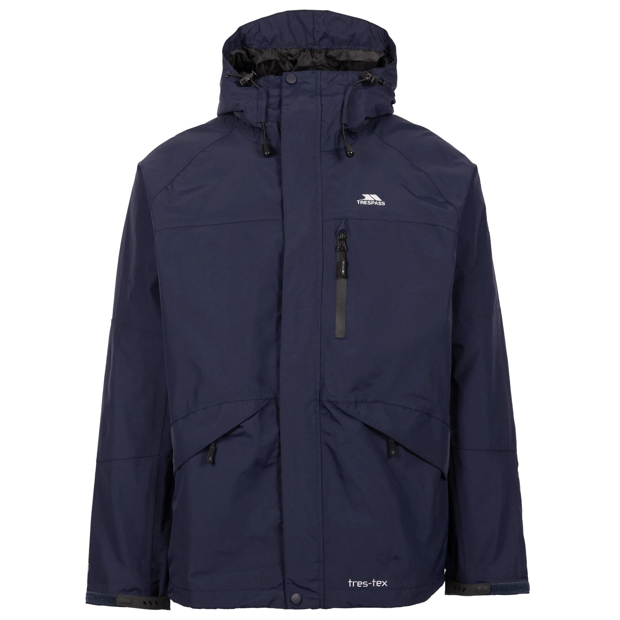 Trespass Mens Corvo Hooded Full Zip Waterproof Jacket/Coat