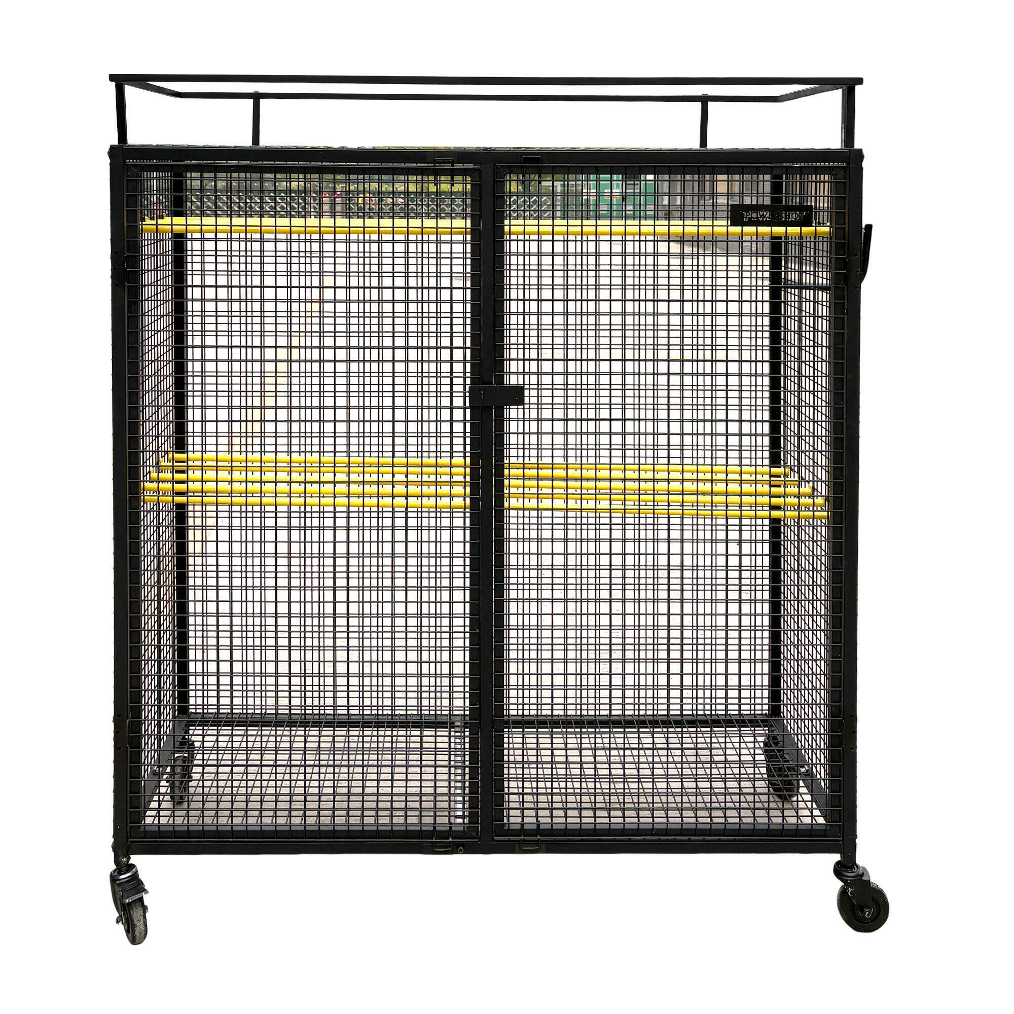 Power Shot - Cage De Stockage 2 Portes, 1450 X 550 X 1550 Mm - Chariot À Ballon - Jaune|noir - Taille Unique - Decathlon