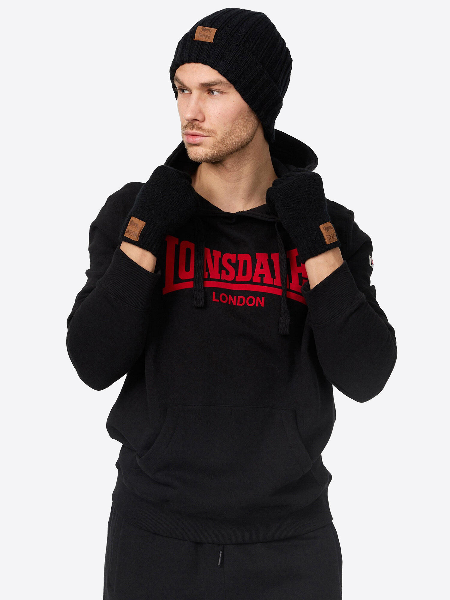 Set di cappelli e guanti Lonsdale Deazley 3/6