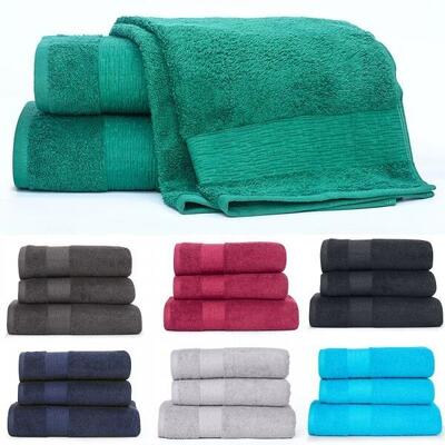 Handtuch-Set 3-tlg | 70×140 & 2x 50×100 cm | Baumwolle | Oeko-TEX® | Bordeaux