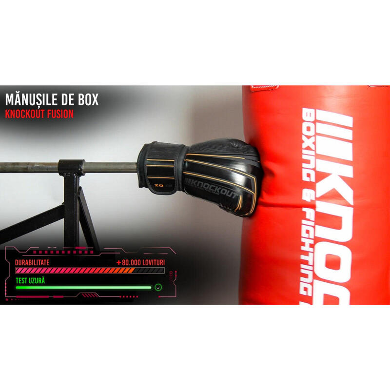Manusi Box Knockout Fusion 8 oz / Negru/Alb