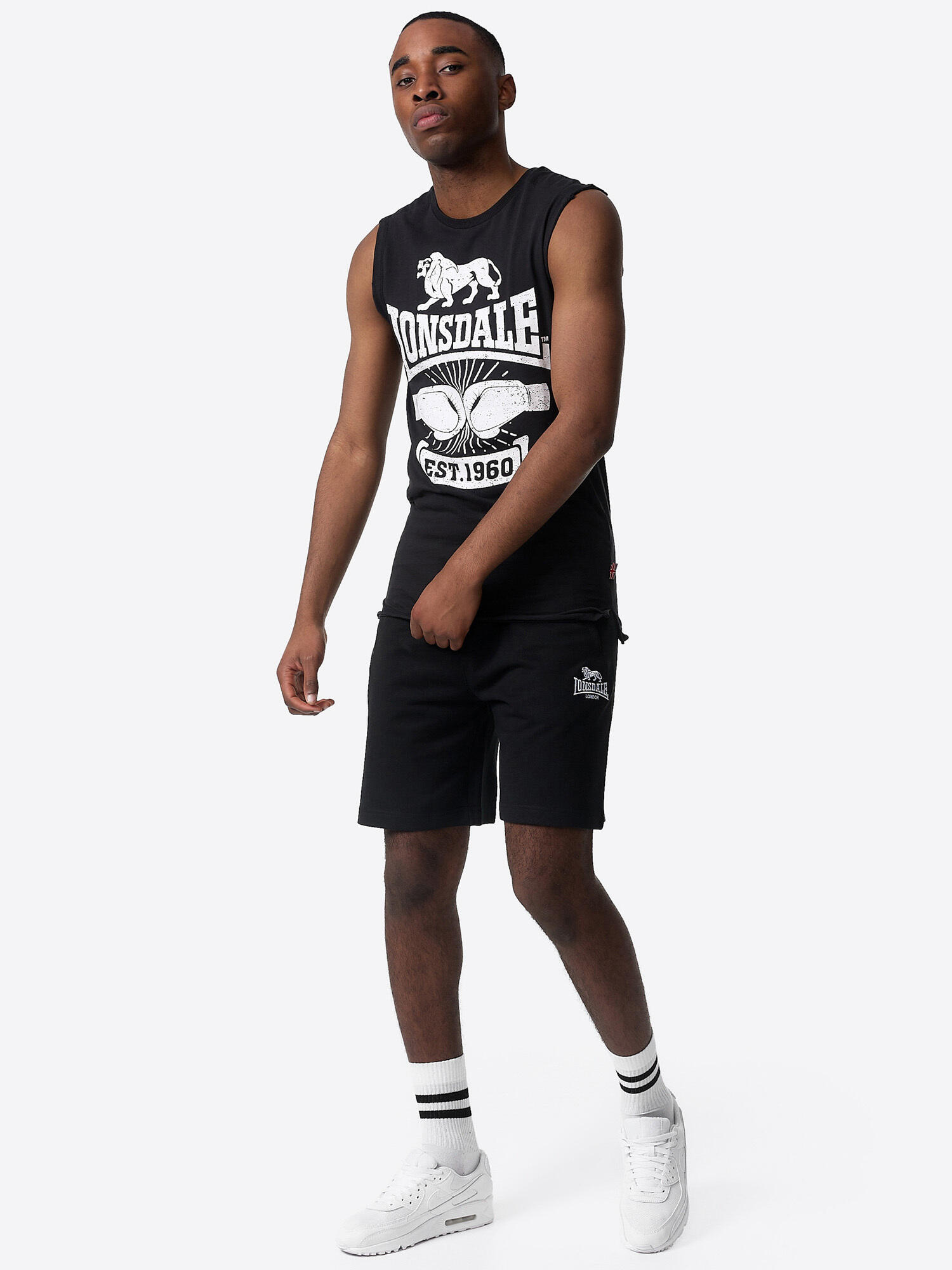 LONSDALE Herren ärmelloses T-Shirt schmale Passform CLEATOR 3/5