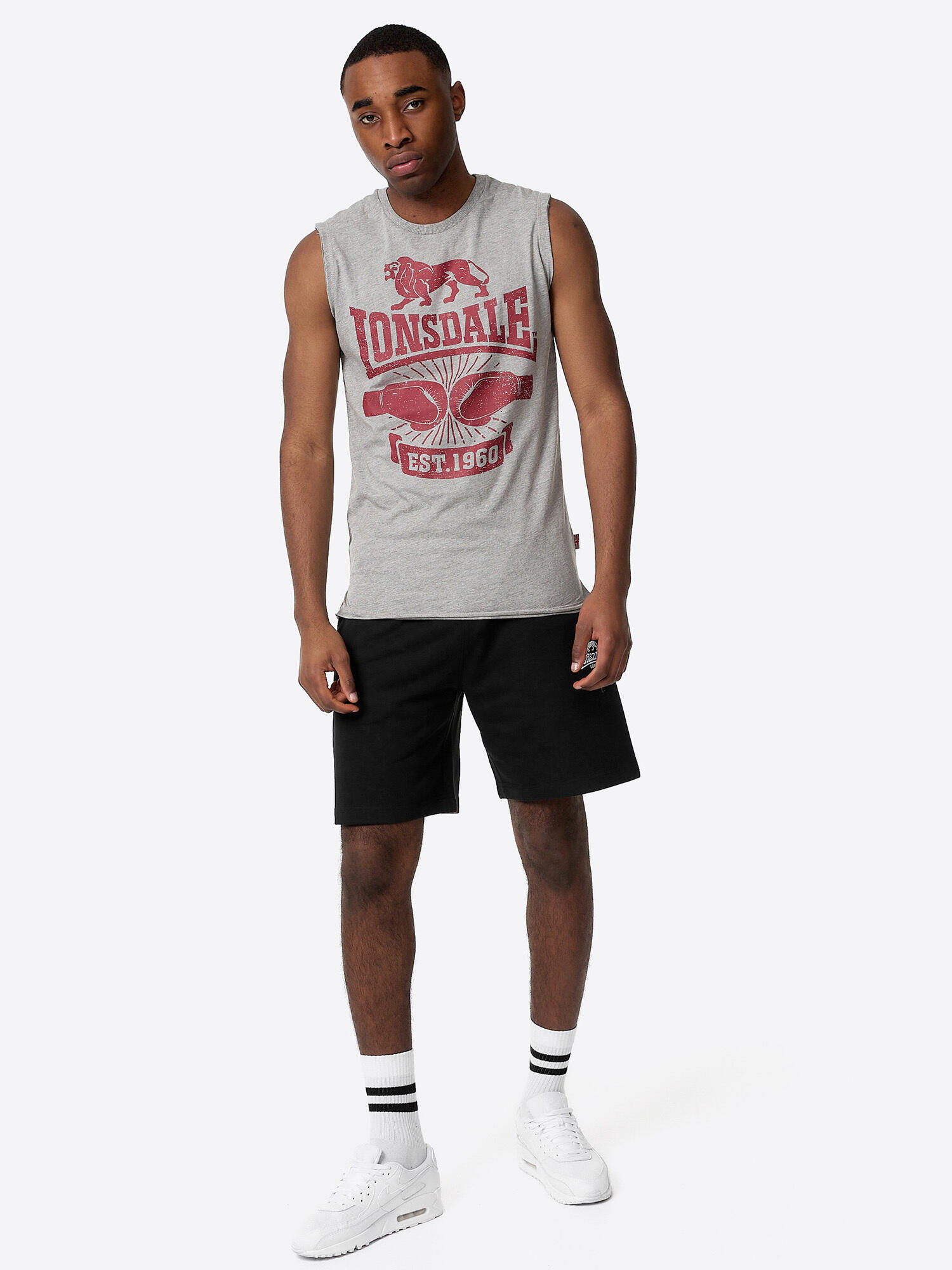 LONSDALE Herren ärmelloses T-Shirt schmale Passform CLEATOR 3/5