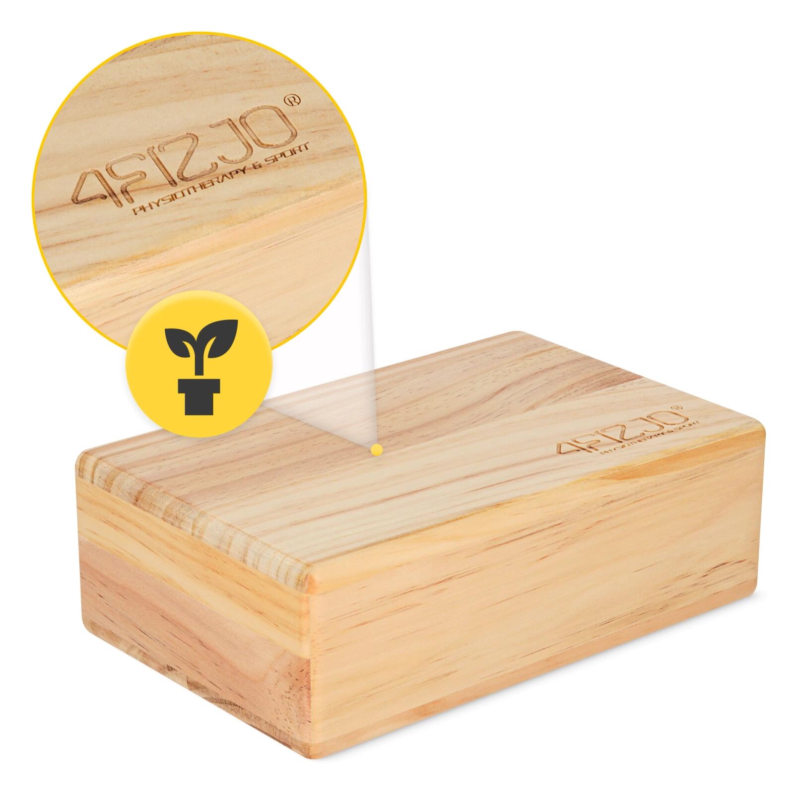 Yogablock Holz Natur Yoga Block Holzklotz Stabil Pilates 4FIZJO 6/7