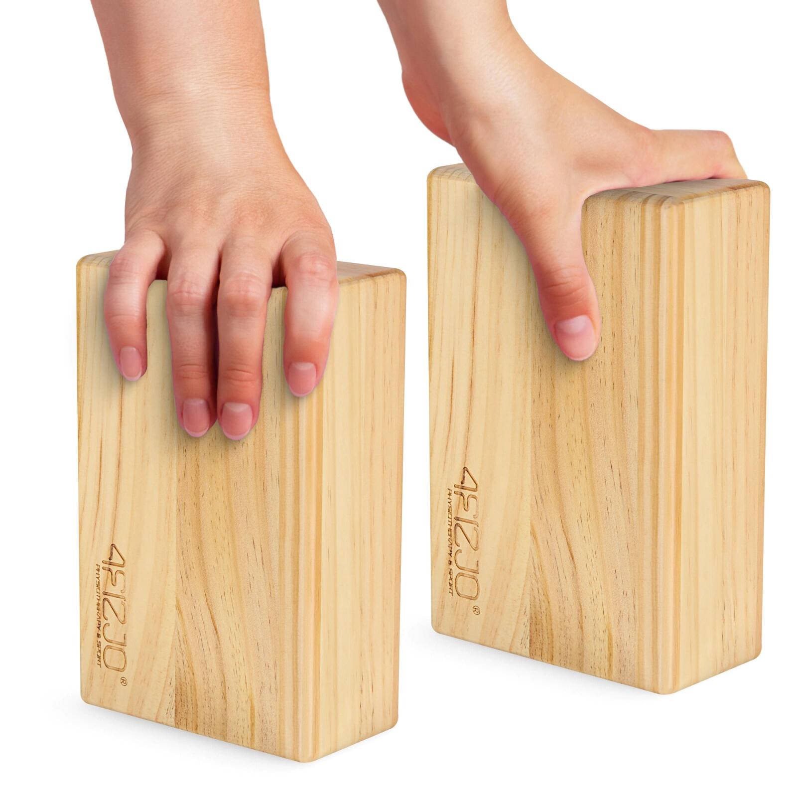 Yogablock Holz Natur Yoga Block Holzklotz Stabil Pilates 4FIZJO 4/7