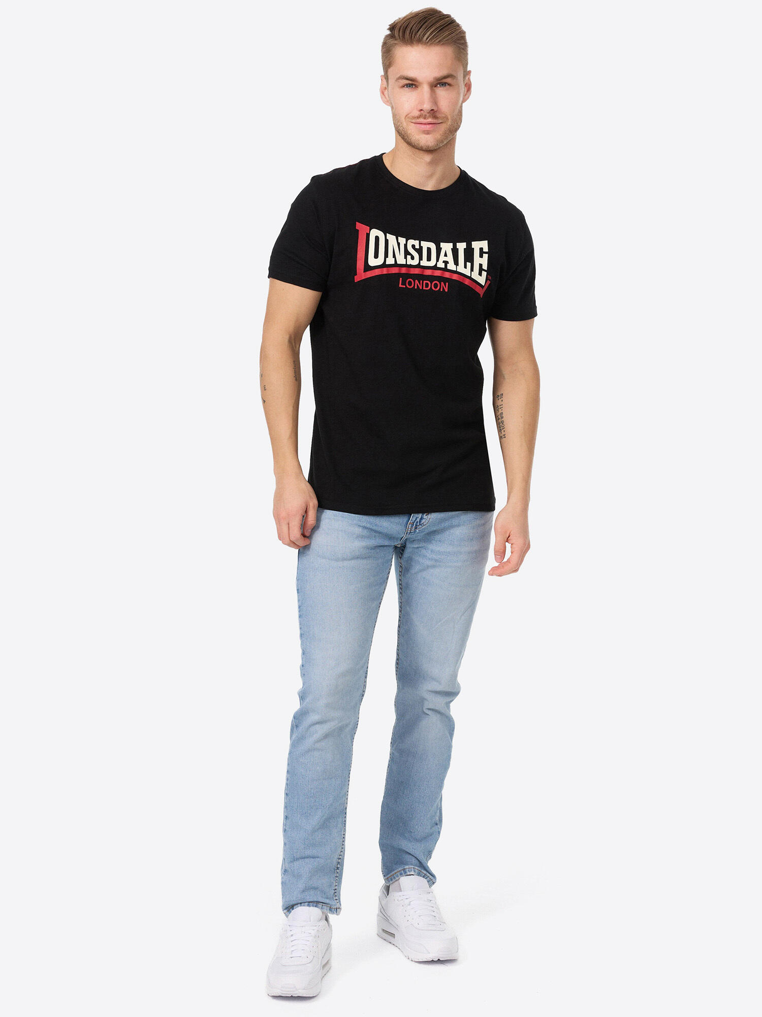 Camiseta para Homem Lonsdale Two tone Preto 3/5