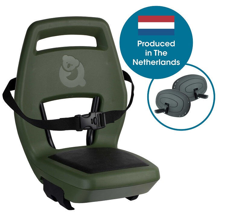 QIBBEL Kinderzitje achter 6+ Junior Groen/Zwart - voetsteunen - gordel