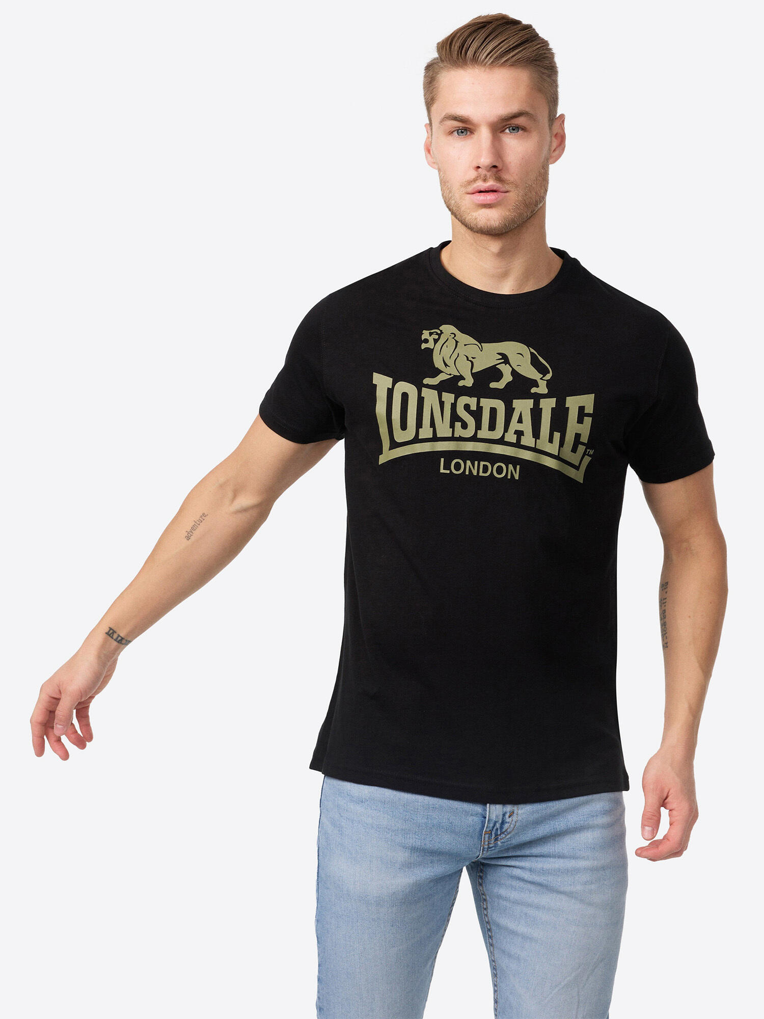 Lonsdale Henconner Hombre Camiseta Ajuste Normal