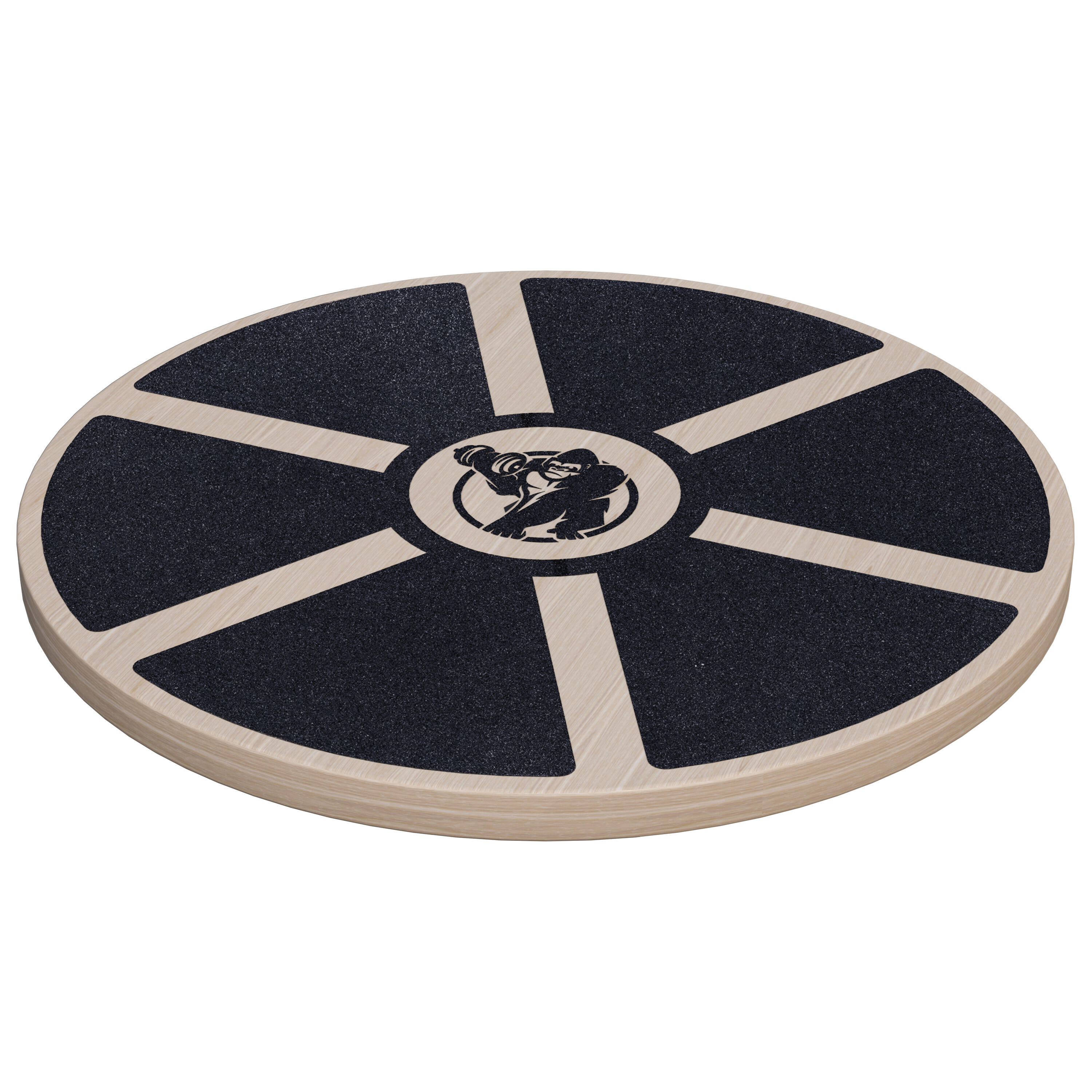 GORILLA SPORTS Balance Board -  40cm, bis 110-180kg, Holz Wackelbrett, Therapiekreisel