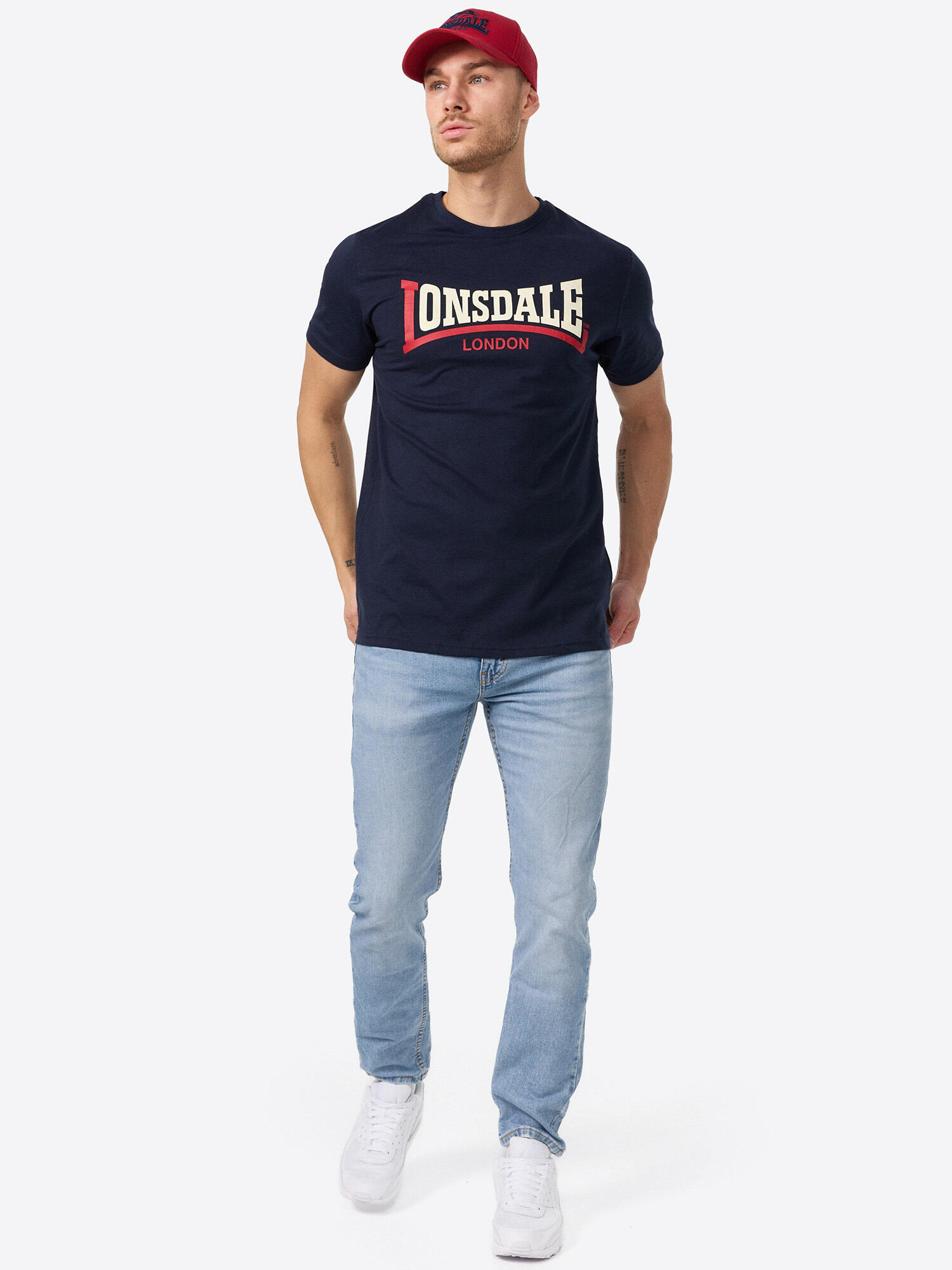 LONSDALE Heren-T-shirt normale pasvorm TWO TONE 3/5