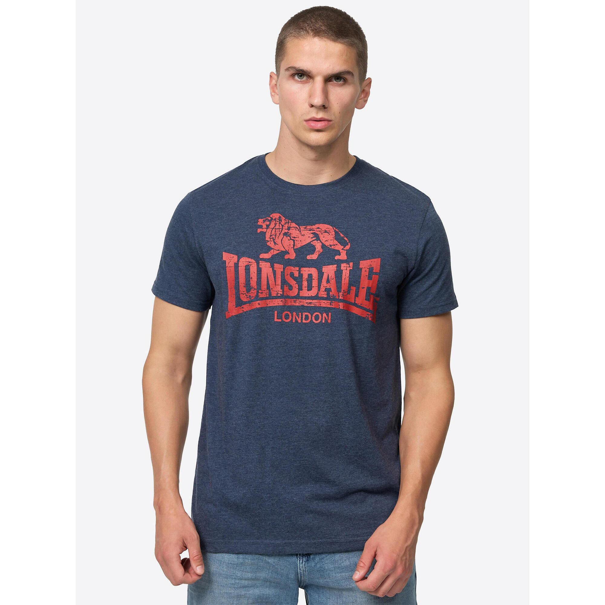 Lonsdale - T-shirt Lonsdale Silverhill - T-shirt Manches Courtes - Bleu|rouge - Decathlon