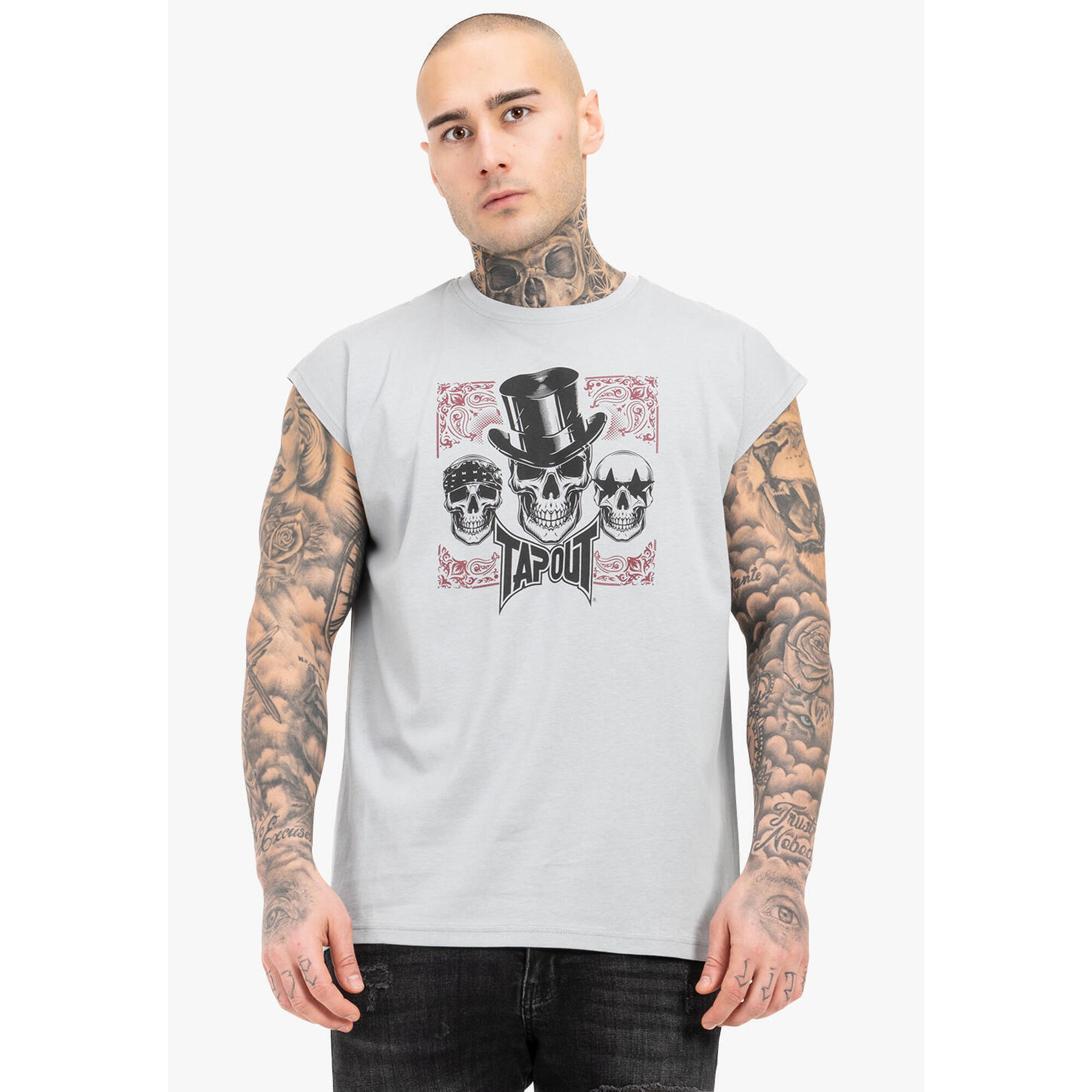 Tapout - T-shirt Coupe Régulière Tapout Skull Tank - T-shirt Manches Courtes - Gris|noir - 40 M - Decathlon