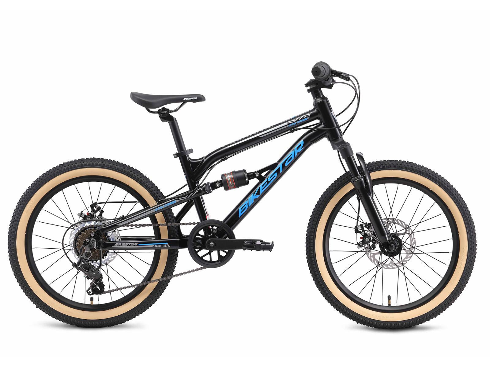 BIKESTAR Bikestar Kinderfahrrad, MTB Fully, 7 Gang, 20 Zoll, Grün