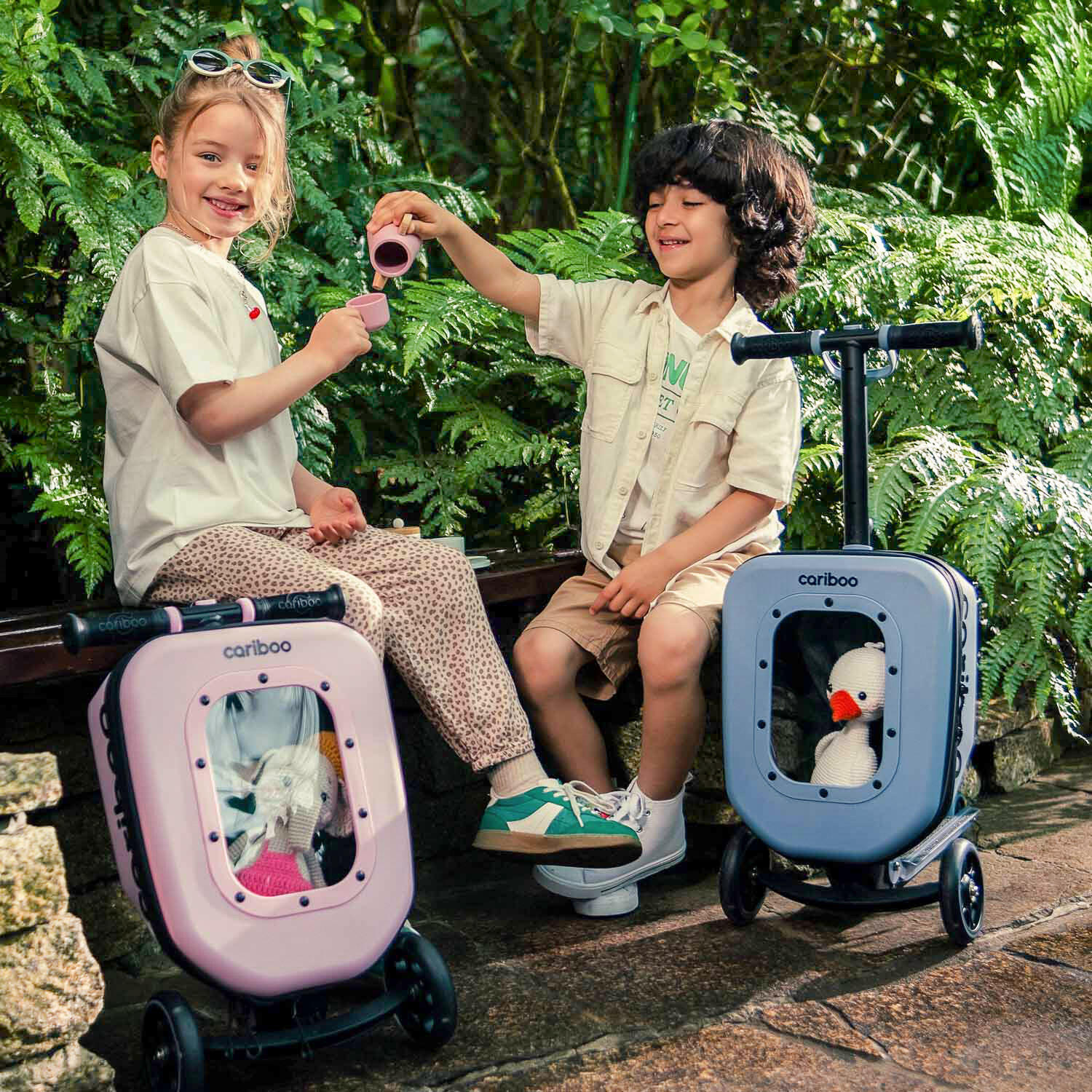 Trotinete de três rodas com mala Cariboo iTravel (azul) -4969 3/8