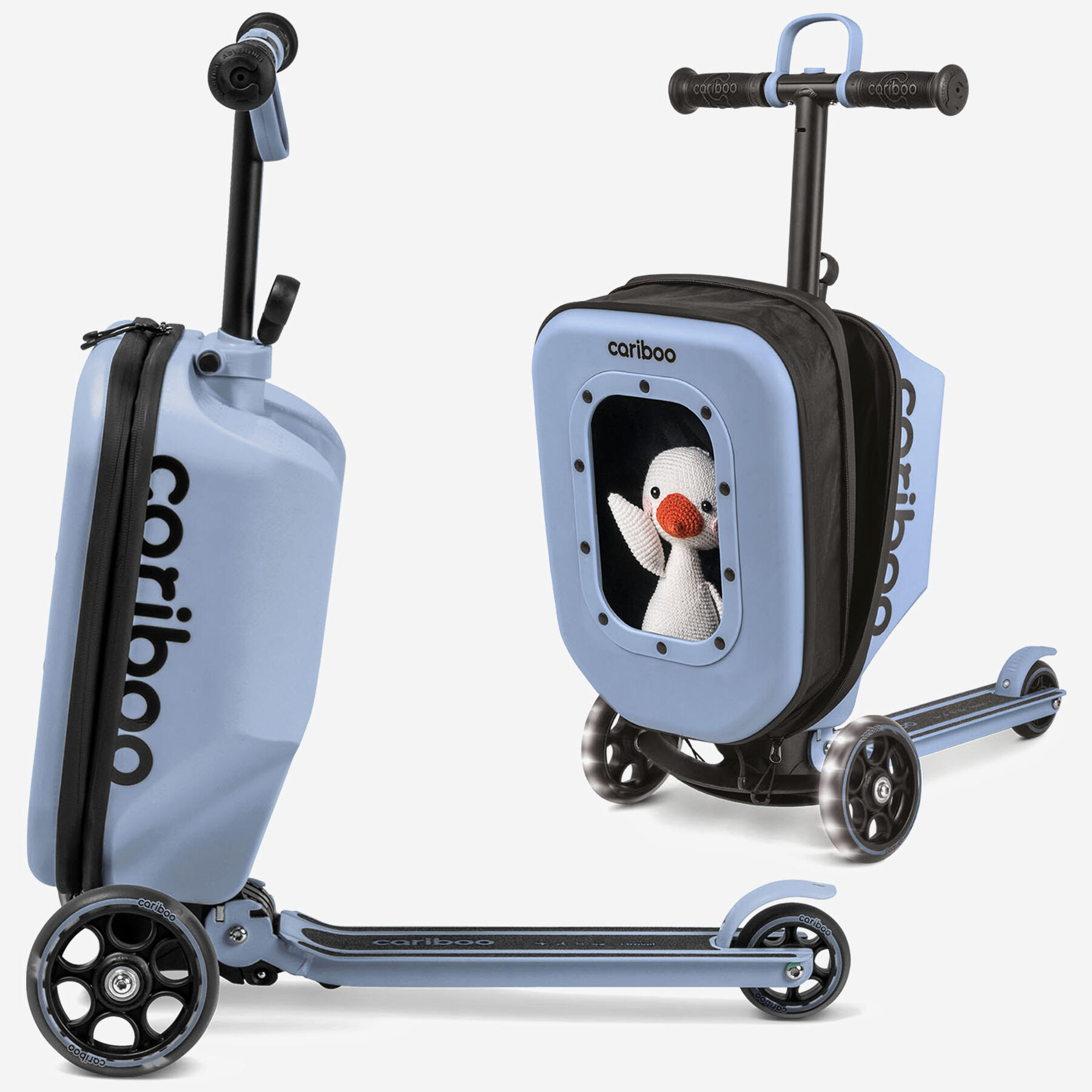 Trotinete de três rodas com mala cariboo itravel (azul) 4969