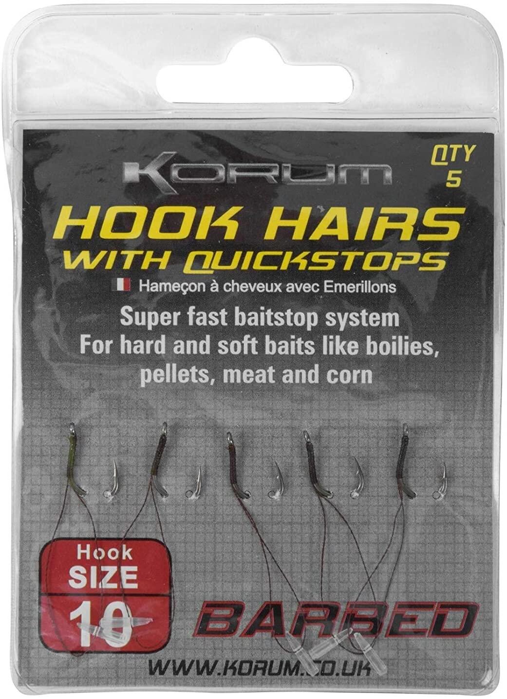 KORUM hook hairs with quickstop barbed | 5 st
