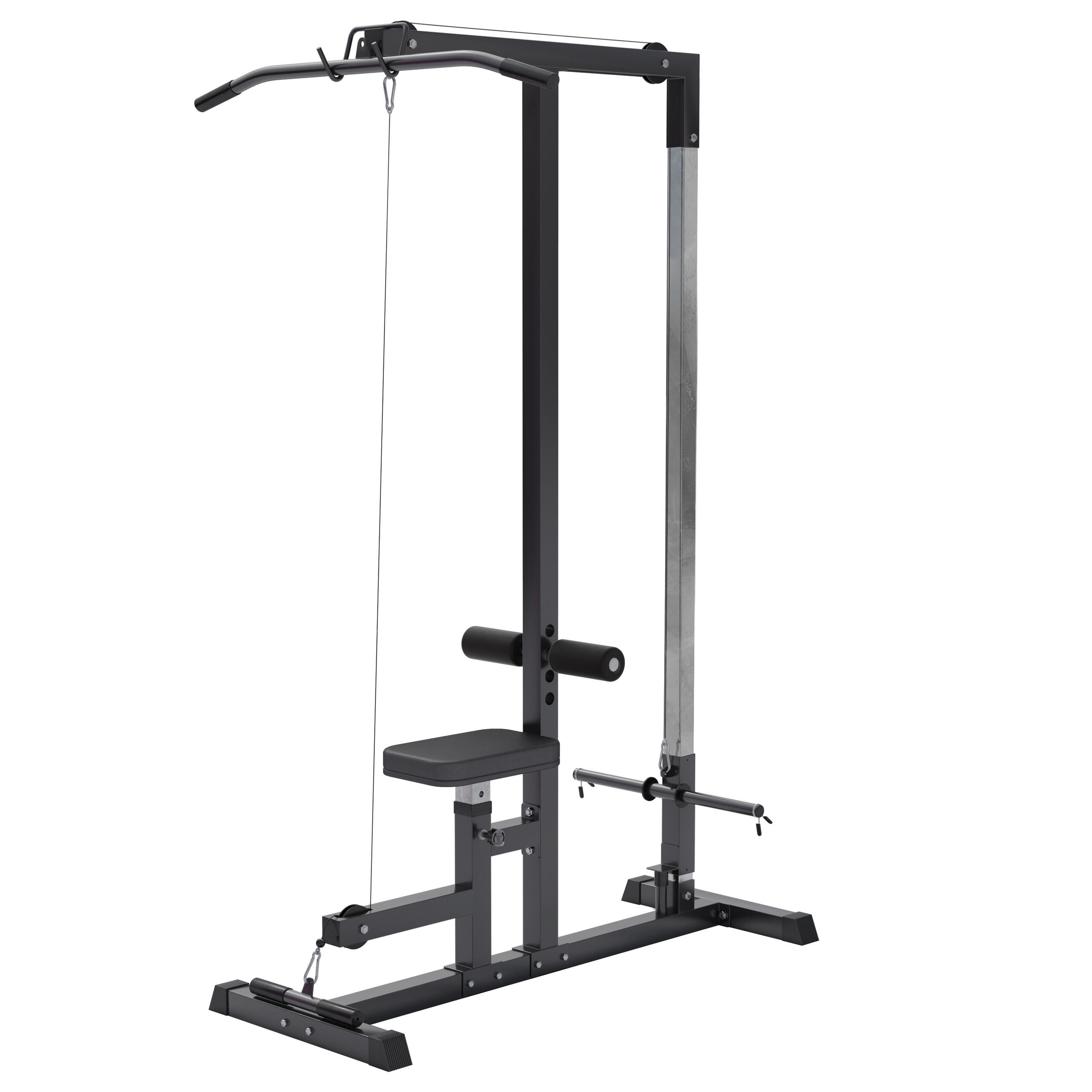 GORILLA SPORTS Lat Pulley Station - incl. kabels - Kracht station - Lat station - Zwart