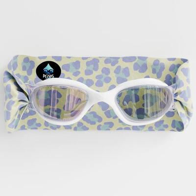 Zwembril volwassenen – leeftijd 11+ – wit – luipaardprint geel paars