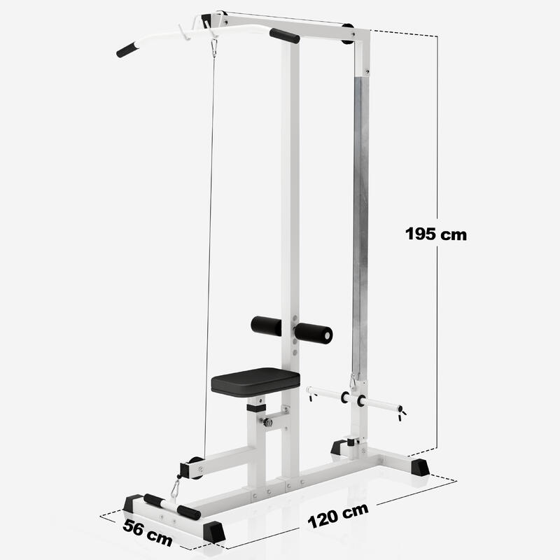 STATION DE TRACTION / TIRAGE POUR CHARGE GUIDÉE | MUSCULATION | BLANC