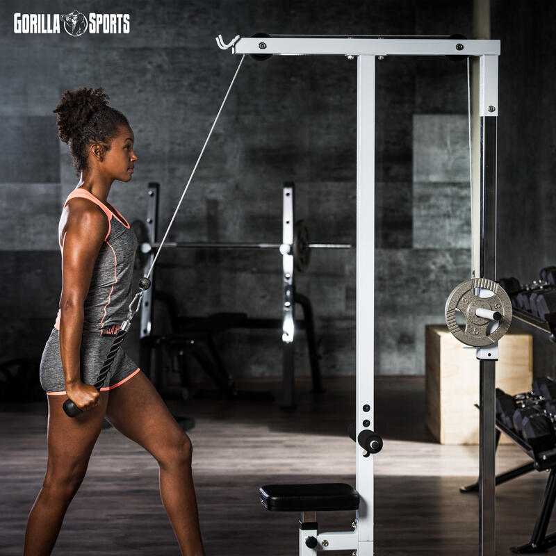 STATION DE TRACTION / TIRAGE POUR CHARGE GUIDÉE | MUSCULATION | BLANC