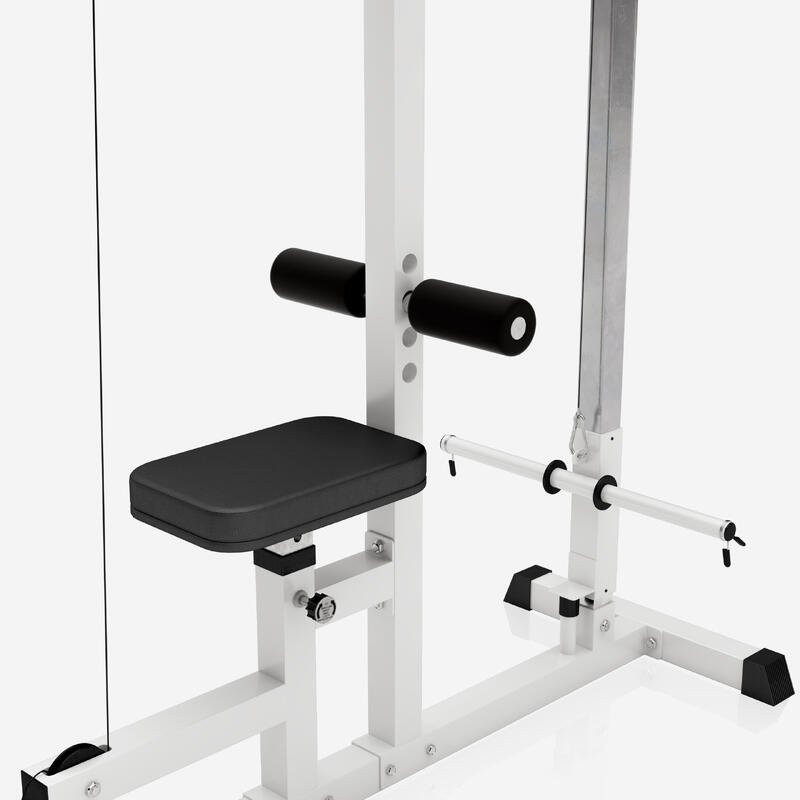 STATION DE TRACTION / TIRAGE POUR CHARGE GUIDÉE | MUSCULATION | BLANC
