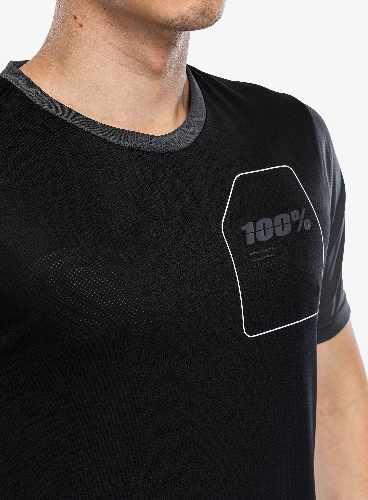 Maillot de manga corta Ridecamp 100% Negro / Gris Carbón 5/7