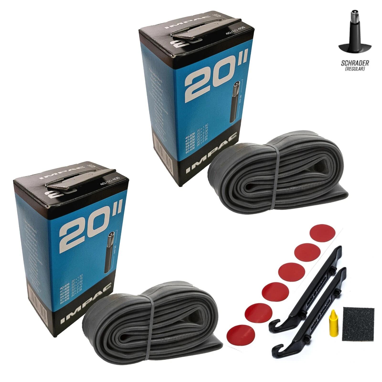 IMPAC 20" x 1.50-2.35 Butyl Rubber Inner Tube 35mm Schrader x2 & Self Seal Repair Kit
