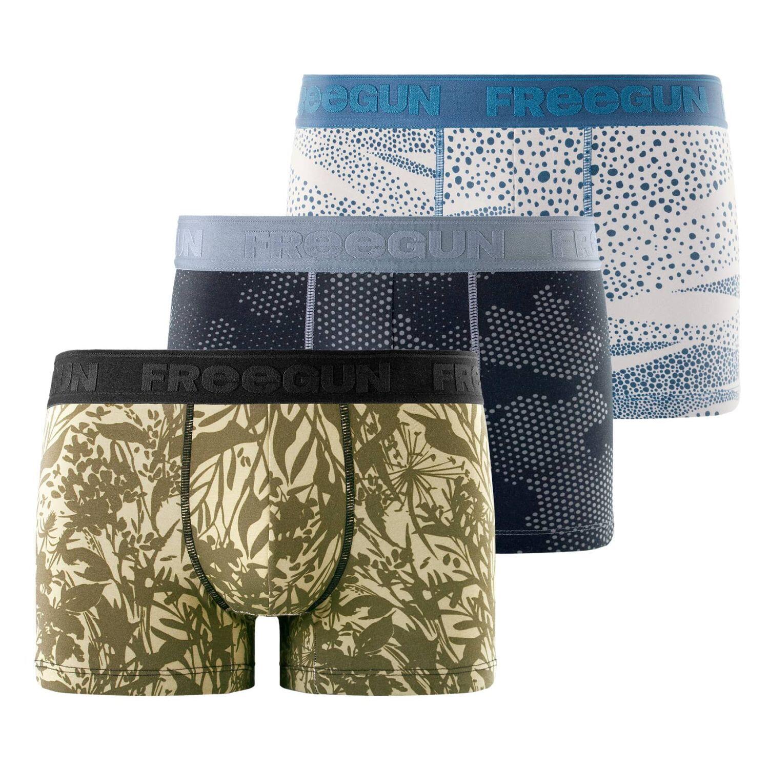 Freegun - Lot De 3 Boxers Homme Signature Pablo - Caleçon - Multicolore - Decathlon