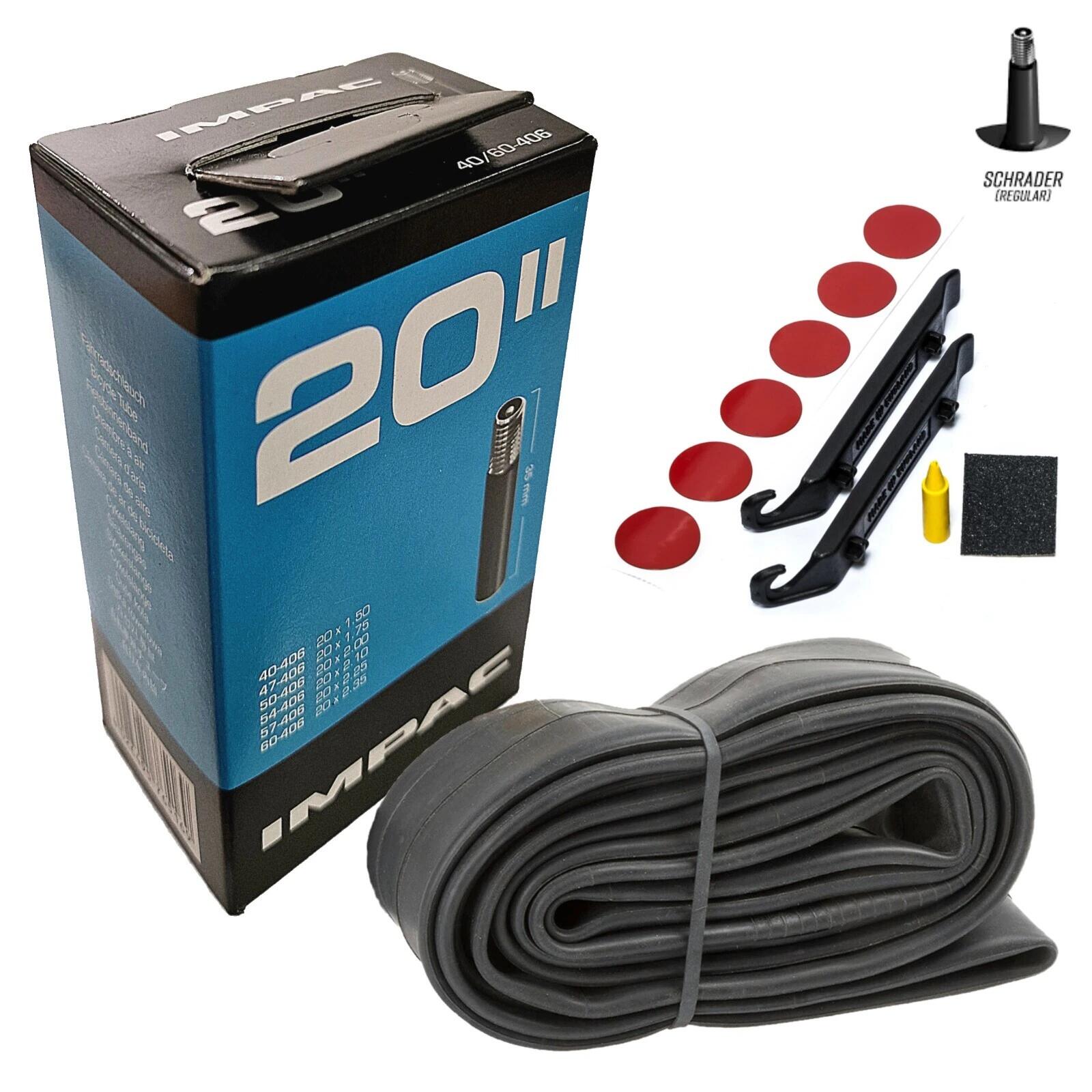 IMPAC 20" x 1.50-2.35 Butyl Rubber Inner Tube 35mm Schrader & Self Seal Repair Kit