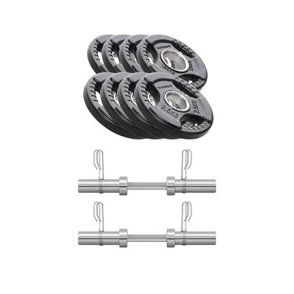 Zestaw hantli olimpijskich regulowanych UNDERFIT 2 x 12,5 kg gryf obciążenie