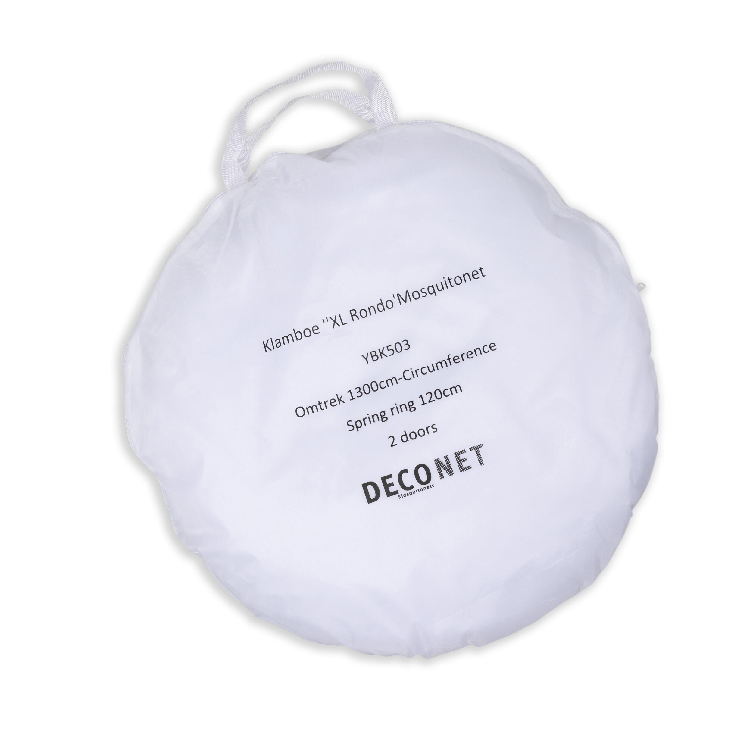 Deconet klamboe XL Rondo, Topring 120cm, Omtrek 13 meter, H220cm, wit 6/6