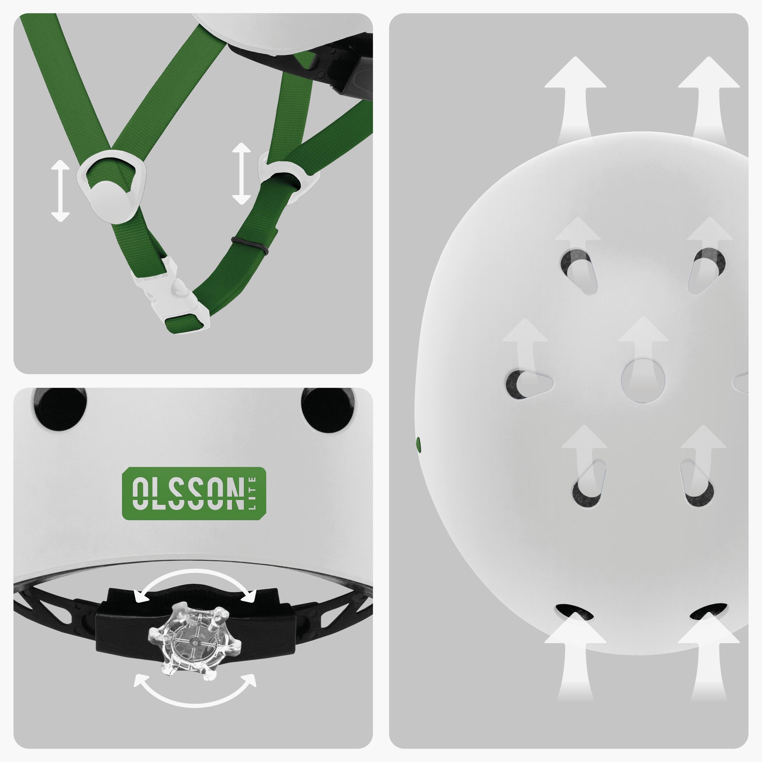 Casco niño OLSSON HERO Blanco M-L 52-54cm patines skates bicicletas patinetes 3/7