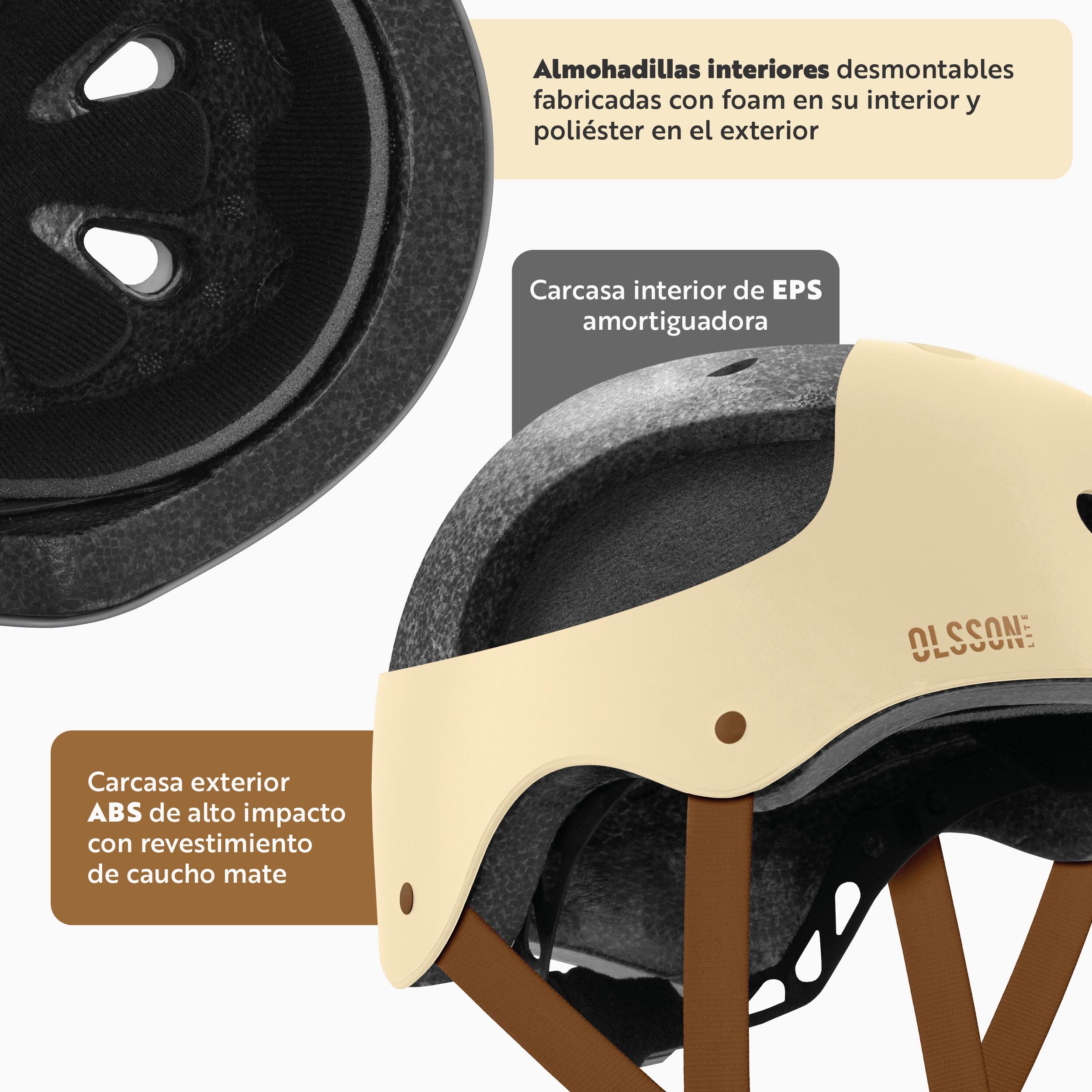 Casco bambino OLSSON HERO Beige M-L 52–54cm – Per pattini skate bici monopattini 3/7