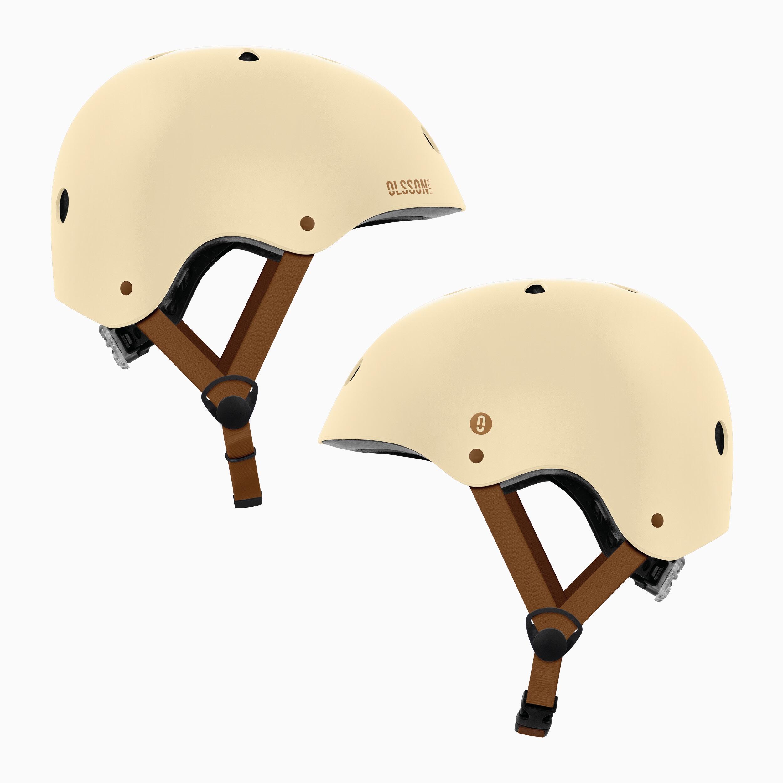 Casco bambino OLSSON HERO Beige M-L 52–54cm – Per pattini skate bici monopattini 7/7
