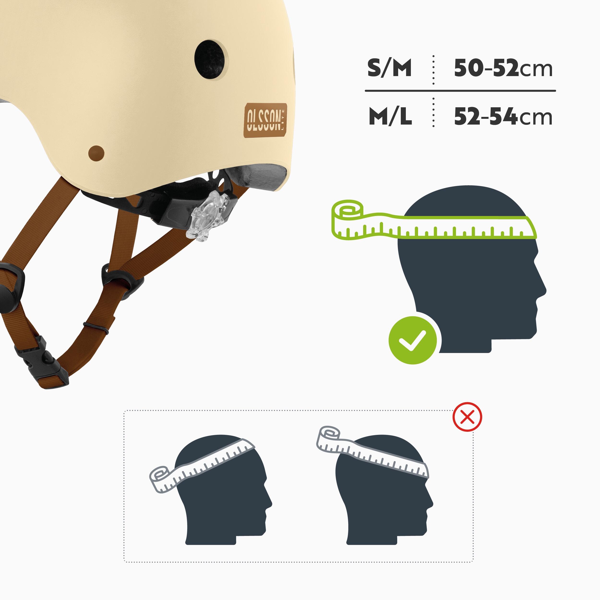 Casco bambino OLSSON HERO Beige M-L 52–54cm – Per pattini skate bici monopattini 2/7
