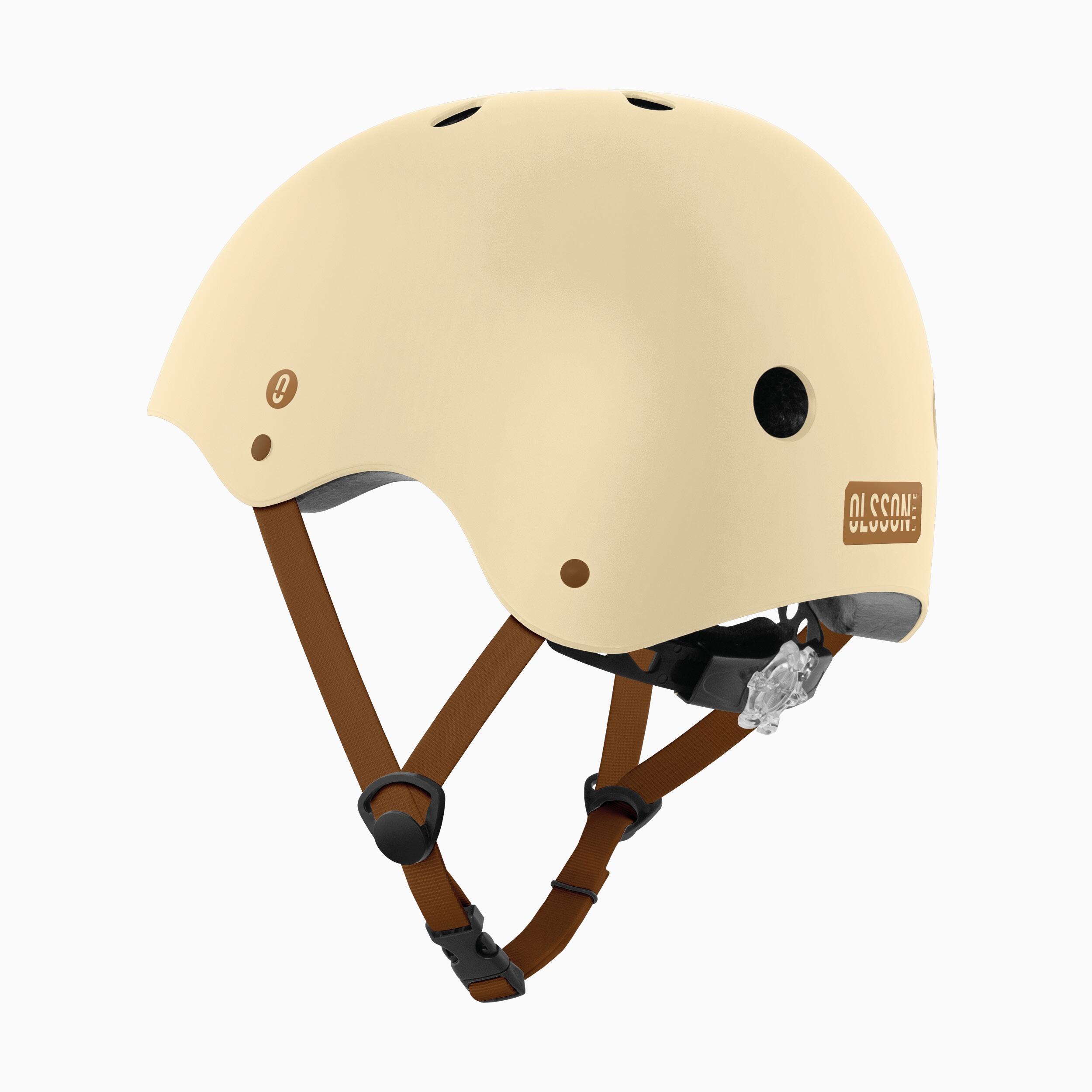Casco bambino OLSSON HERO Beige M-L 52–54cm – Per pattini skate bici monopattini 6/7
