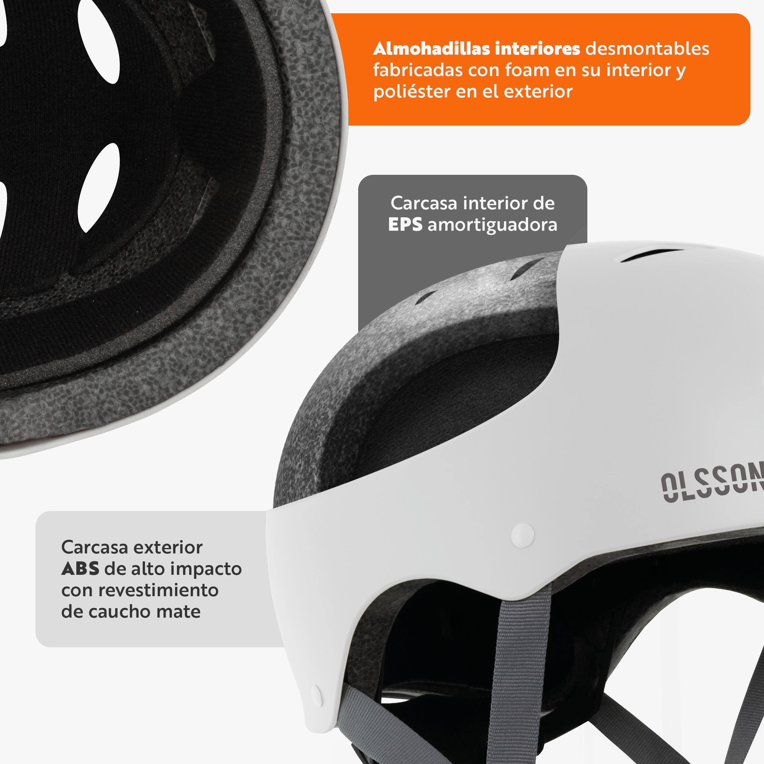 Casque trottinette OLSSON URBAN RIDER Blanc 54-56cm skate rollers vélo 3/7