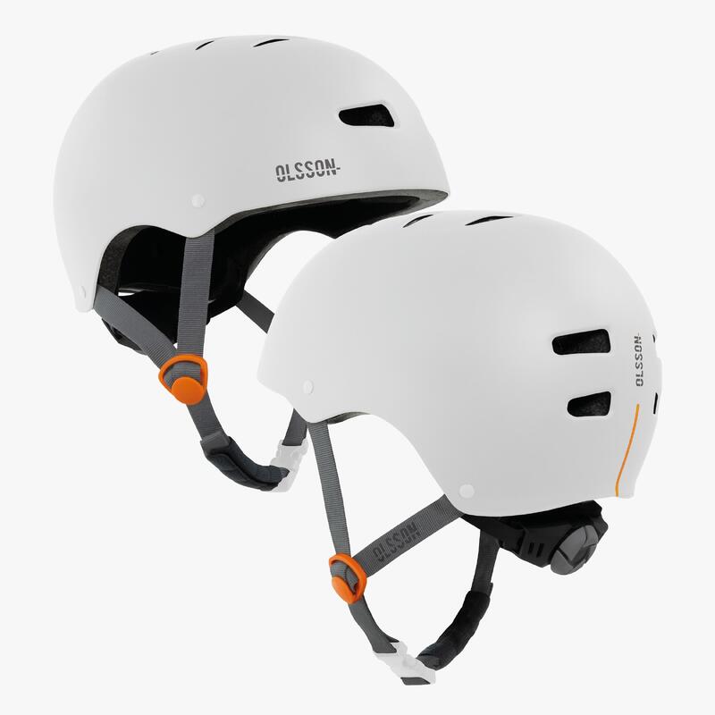 Casque trottinette OLSSON URBAN RIDER Blanc 54-56cm skate rollers vélo
