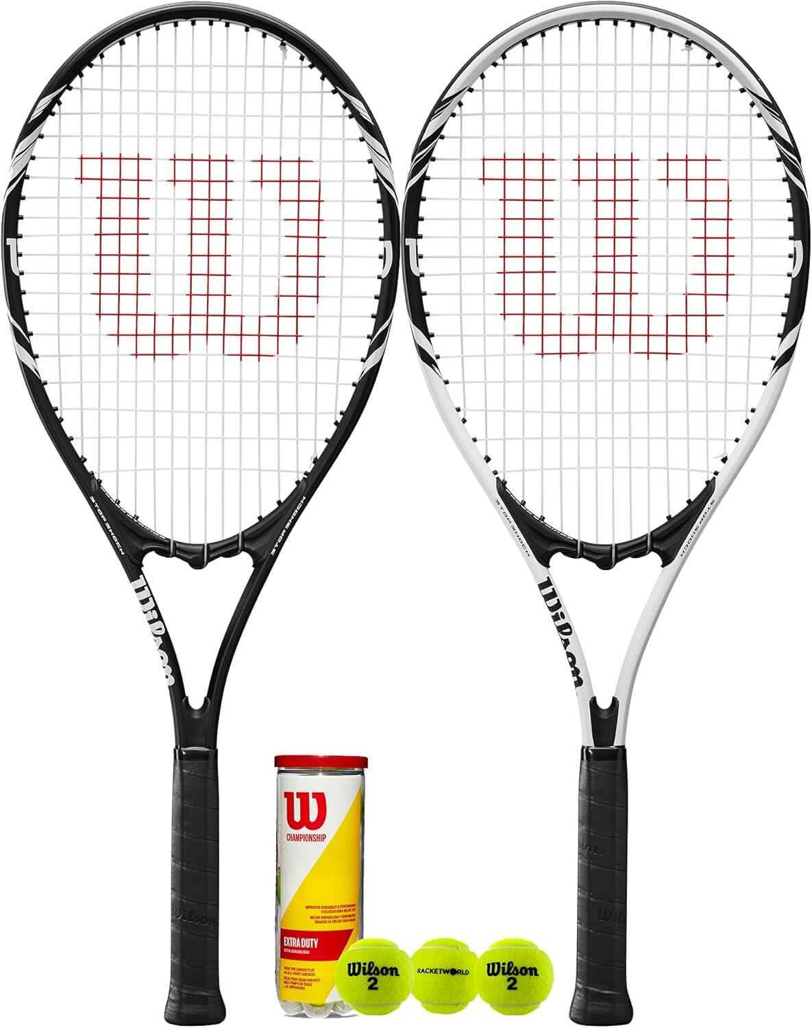 WILSON Wilson Federer Adult Tennis Racket Twin Racket Set & 3 Tennis Balls