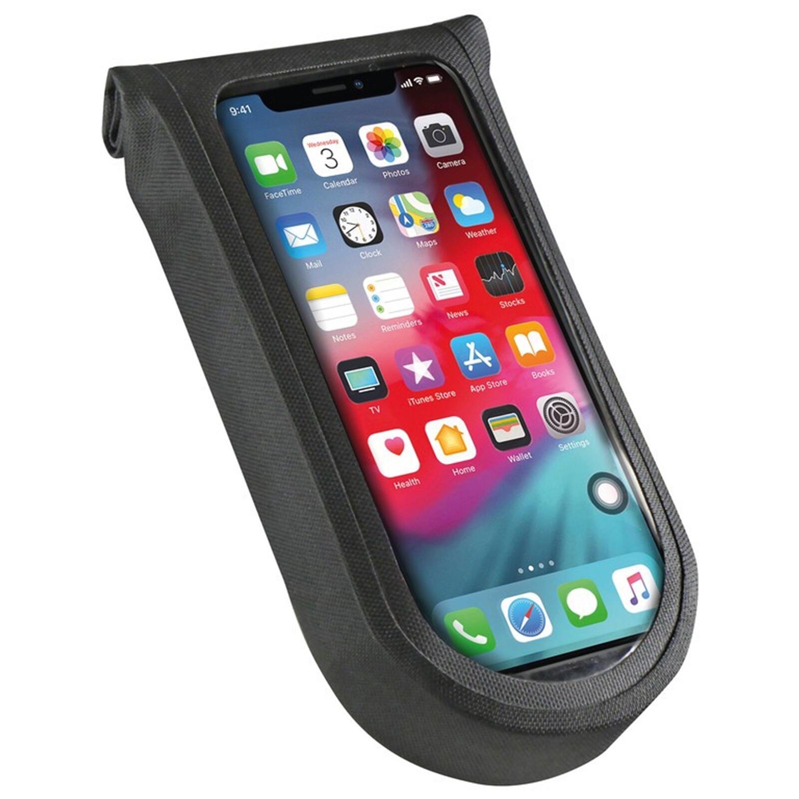 Klickfix Phone Bag Tour S mit Adapter transparent/schwarz, mit Drehkupplung 1/3
