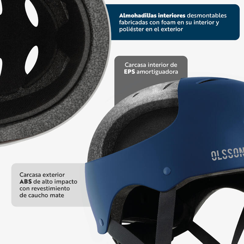 Casque trottinette OLSSON URBAN RIDER Bleu 54-56cm skate rollers vélo