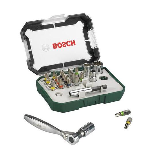Mini set d'embouts et cliquet BOSCH 26 pièces, 19 embouts