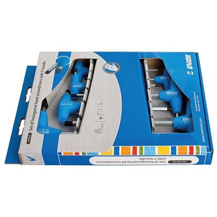 Zestaw 7 kluczy imbusowych z uchwytami Unior