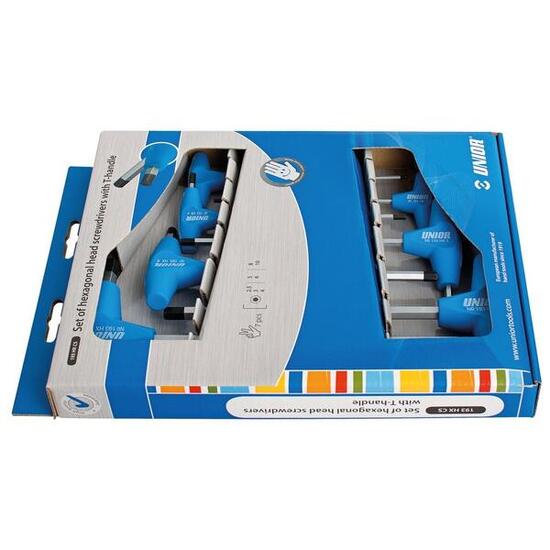 Zestaw 7 kluczy imbusowych z uchwytami Unior