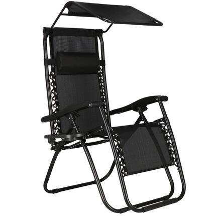 Leżak turystyczny Springos grawitacyjny z daszkiem