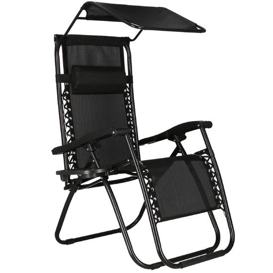 Leżak turystyczny Springos grawitacyjny z daszkiem