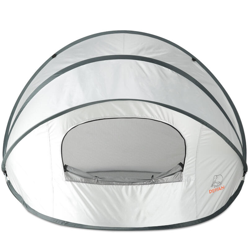 Cort de plajă Pop-Up XXL de Lux - Ușor - Protecție UV 50+ - Argintiu