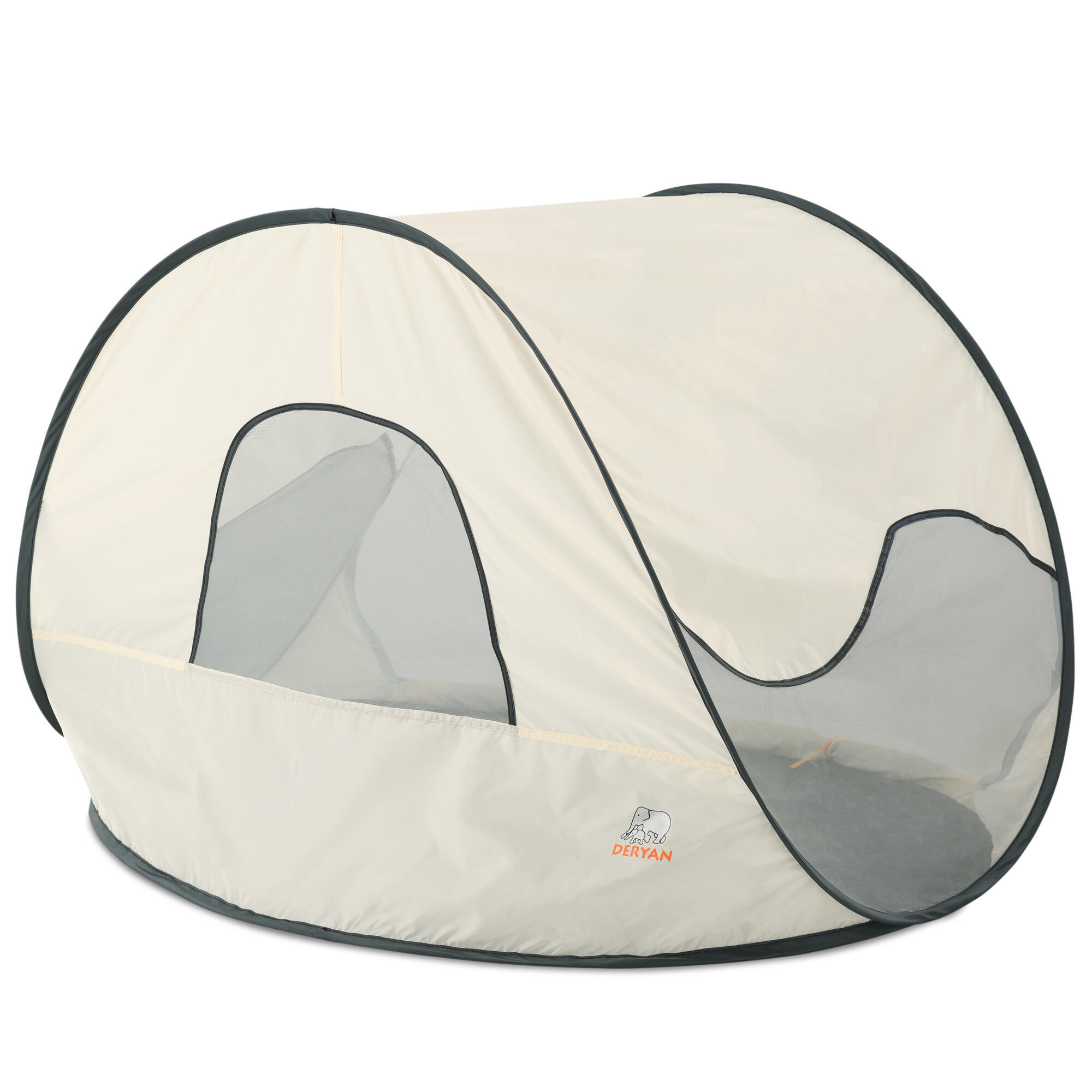 Luxe Pop-Up Strandtent - Lichtgewicht - Anti-UV 50+ - Crème 4/7