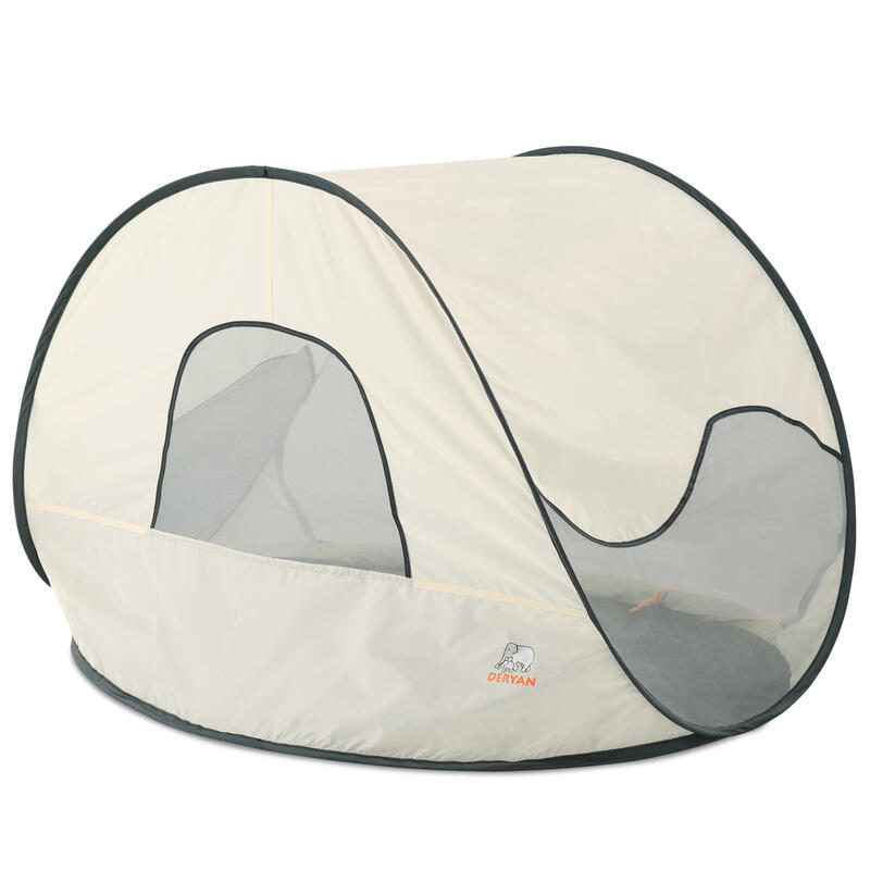 Cort de plajă Pop-Up de Lux - Ușor - Protecție UV 50+ - Crem